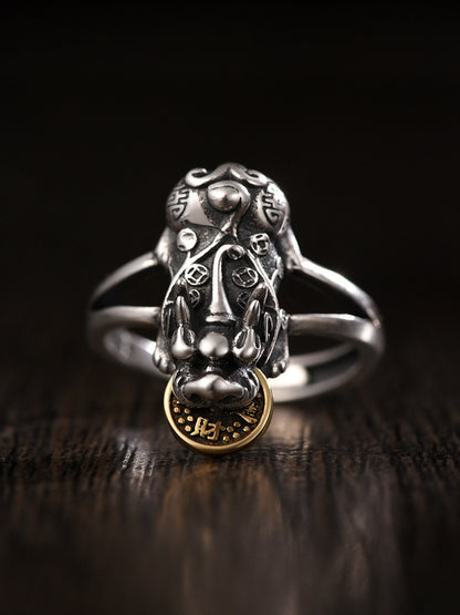 Chinese Pixiu traditional money lucky ring