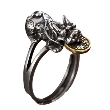 Chinese Pixiu traditional money lucky ring